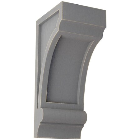 Ekena Millwork 3 1/4"W x 4"D x 8"H Diane Recessed Wood Vintage Decor Corbel, Pebble Grey CORWD03X04X08DIPG